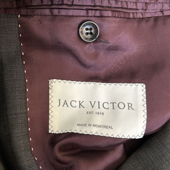 NWOT Jack Victor Esprit CT Micro Pattern Super 100’s Wool Jacket in Gray sz 38R - Picture 12 of 13